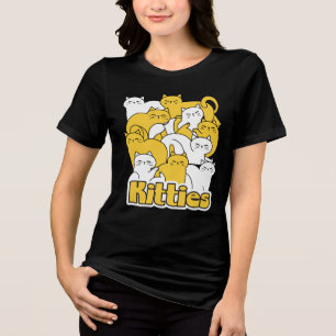 T-shirt En Tri-matière Chubby Kitties Design - Cat Art adorable