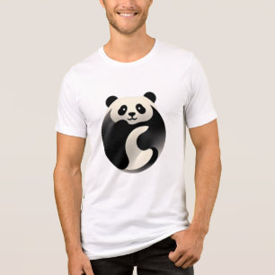 T-shirt En Tri-matière Chubby Panda - Cutesse en noir et blanc
