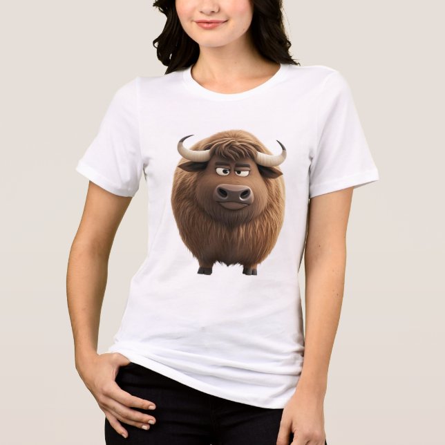 T-shirt En Tri-matière Chunky Cool Round Bull Tee | Cute Zodiac Ox Graphi (Recto)