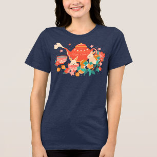 T-shirt En Tri-matière Chuseok Festival de la mi-automne théière et lapin