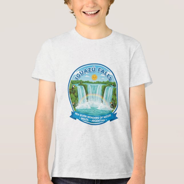 T-SHIRT  EN TRI-MATIÈRE CHUTES D'IGUAZU (Recto)