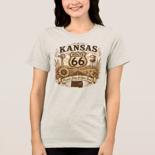 T-shirt En Tri-matière Cieux de la Prairie du Kansas Tournesols Rétro Sép