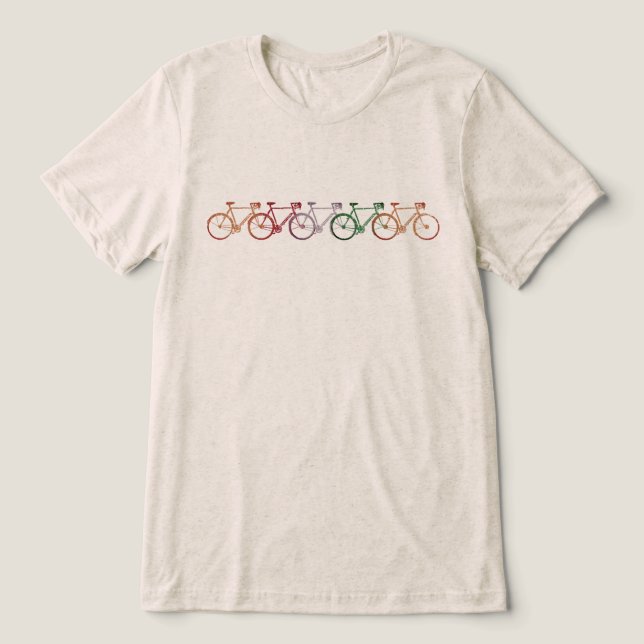 T-shirt En Tri-matière Cinq vélos simples et cool  (Design Recto)