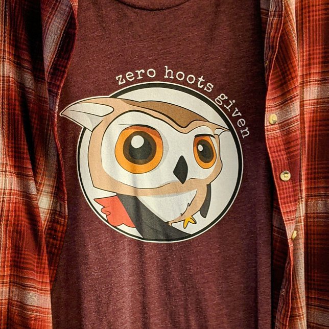 T-shirt En Tri-matière Citation de chouette drôle Zero Hoot donné mème mi (Funny Owl T-Shirt: A cute anime-style owl with the cheeky pun “Zero Hoots Given", fun dad joke gift!)