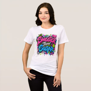 T-shirt En Tri-matière Citation de graffiti néon plus sucré que le sucre