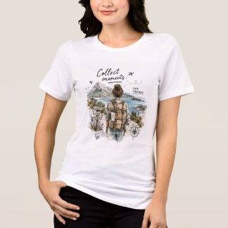 T-shirt En Tri-matière Citation de voyage : Collectionnez les moments et