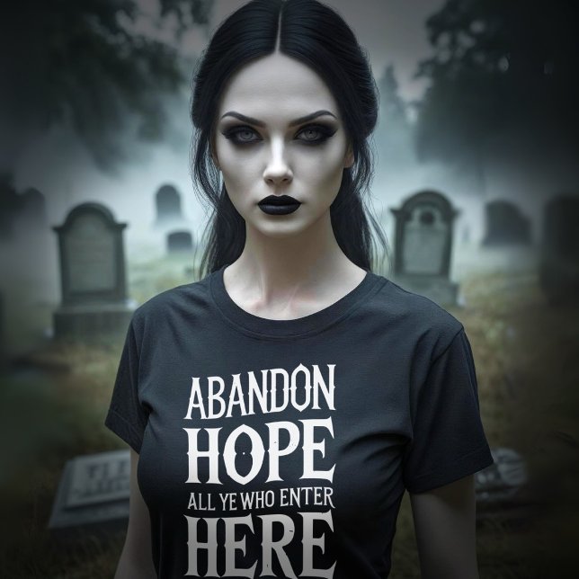 T-shirt En Tri-matière Citation d'Halloween Abandon Hope Tri-Blend (Happy Halloween! Fun tee to wear anytime you feel hopeless)