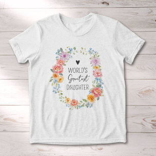 T-shirt En Tri-matière Citation Fille Exceptionnelle du Monde Fleurs Colo