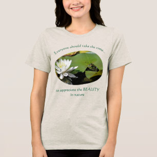 T-shirt En Tri-matière Citation Inspirante Grenouille Et Fleur De Lotus