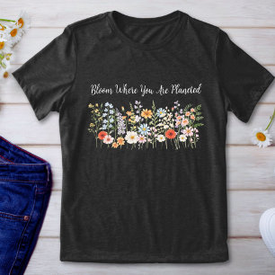 T-shirt En Tri-matière Citation personnalisée Aquarelle Fleur sauvage Flo