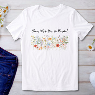 T-shirt En Tri-matière Citation personnalisée Aquarelle Fleur sauvage Flo