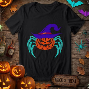T-shirt En Tri-matière Citrouille araignée et chapeau de sorcière d'Hallo