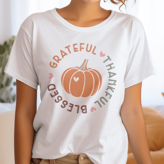 T-shirt En Tri-matière Citrouille de l'automne gentil Merci Merci béni Ci (Créateur téléchargé)