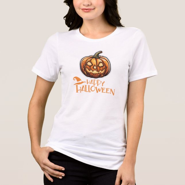 T-shirt En Tri-matière Citrouille éffrayant, Vibe d'Halloween (Recto)