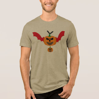 T-shirt En Tri-matière Citrouille Jack O Lantern Halloween Chauve-Souris
