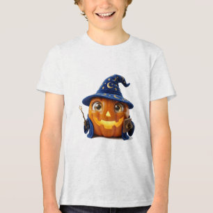T-shirt En Tri-matière Citrouille Magique d'Halloween Fantaisie d'Automne