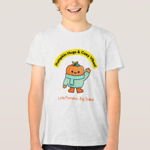 T-shirt En Tri-matière Citrouille Mignonne Kawaii Vibrations d'Automne