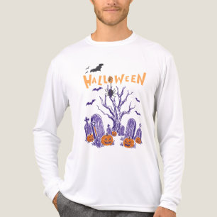 T-shirt En Tri-matière Citrouilles de cimetière effrayant Halloween Chauv