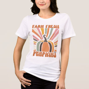 T-shirt En Tri-matière Citrouilles frais de la ferme rétro