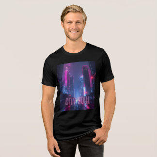 T-shirt En Tri-matière CITY SOUL - Neon Cyberpunk Skyline Design