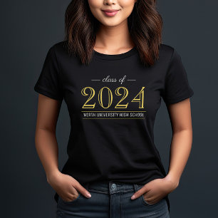 T-shirt En Tri-matière Classe d'or élégante de 2022 Graduation personnali