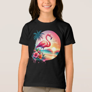 T-shirt En Tri-matière Clipart coucher de soleil Flamant rose rose