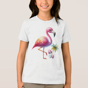 T-shirt En Tri-matière Clipart de dessin Flamant rose aquarelle