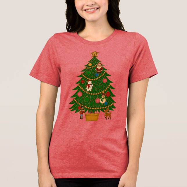 T-shirt En Tri-matière Cloisonne Art Christmas Tree Character Ornaments (Recto)