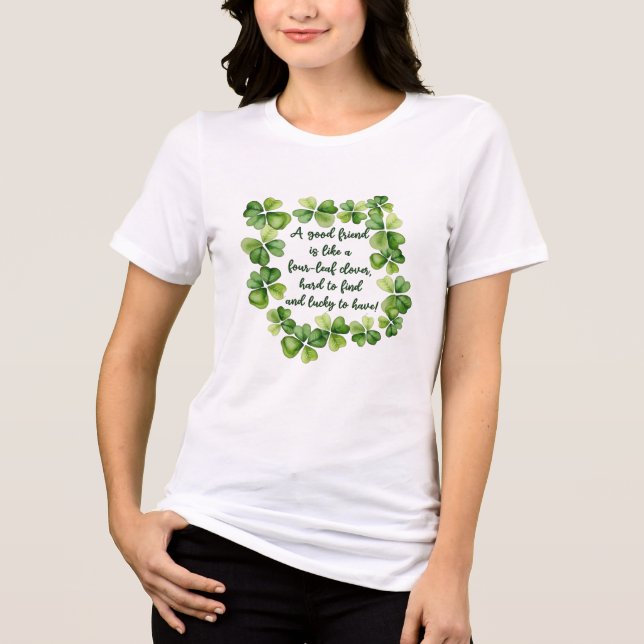 T-shirt En Tri-matière Clover Friendship Quote Good Friend 4 Leaf Clover  (Recto)