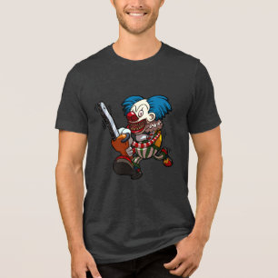 T-shirt En Tri-matière Clown Fou d'Halloween Horreur Tronçonneuse Dessin