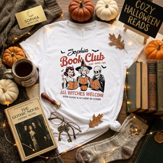 T-shirt En Tri-matière Club de lecture Halloween Nom personnalisé