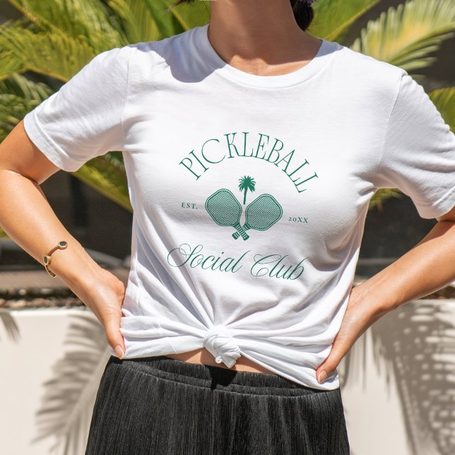 T-shirt En Tri-matière Club Social de Pickleball Féminin (pickleball social club t-shirt)