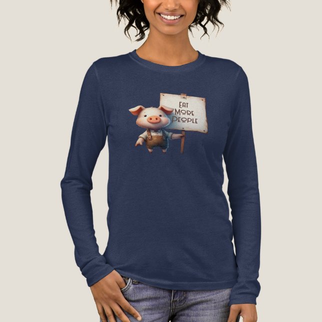T-shirt En Tri-matière Cochon - Manger plus de gens (Recto)