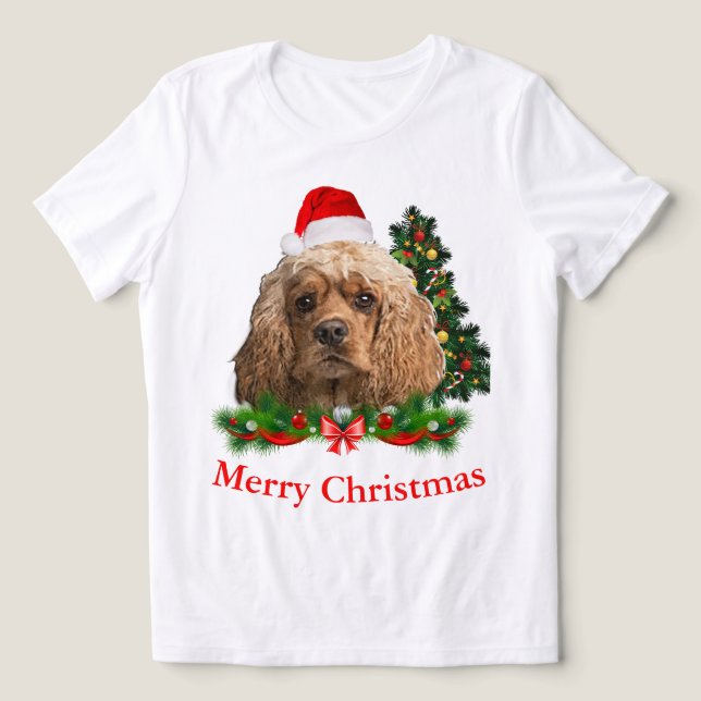 T-shirt En Tri-matière Cocker spaniel Noël (Design Recto)
