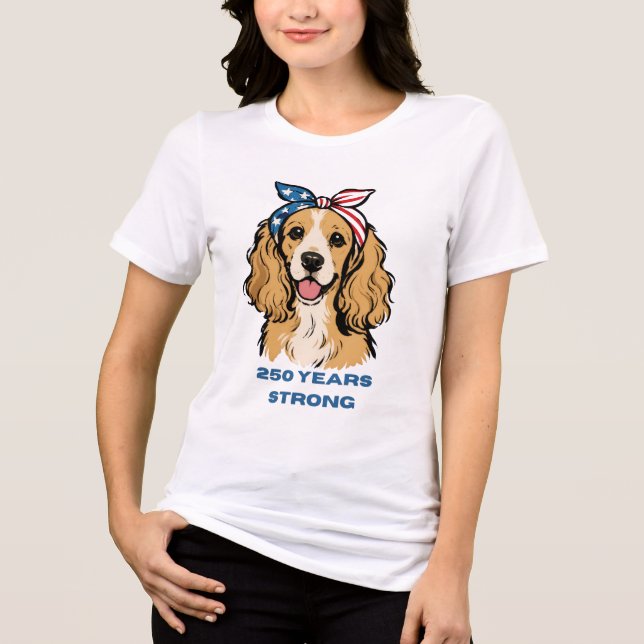 T-shirt En Tri-matière Cocker Spaniel Patriotique  (Recto)