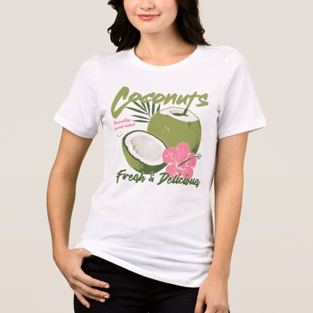 T-shirt En Tri-matière Coconuts Paradis Floral Tropical  (Recto)