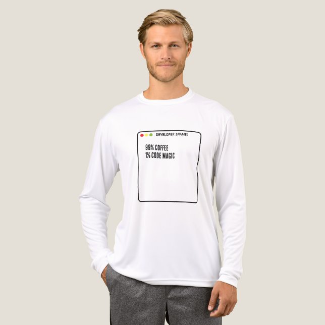 T-shirt En Tri-matière Code Magique de Programmeur Drôle - Nom Personnali (Recto complet)