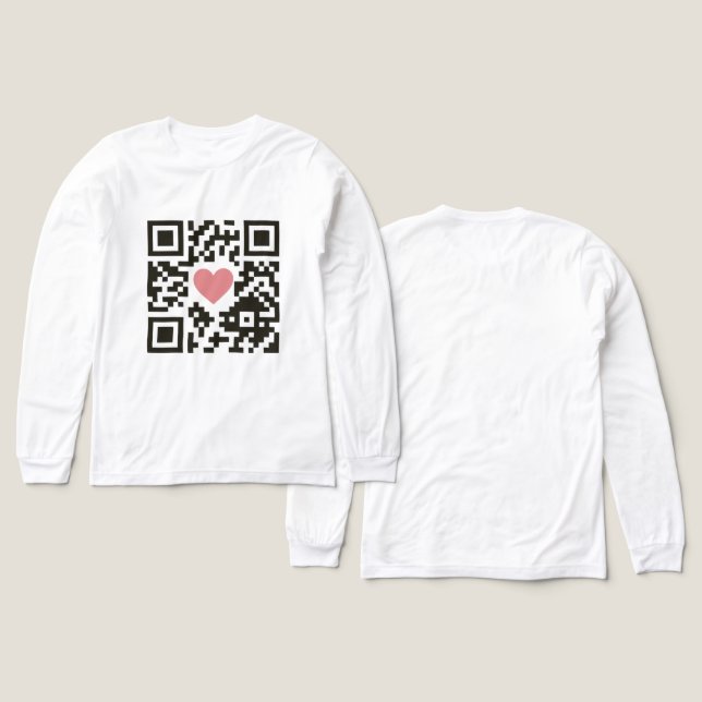T-shirt En Tri-matière Code QR d'amour (Motif recto et verso)