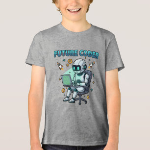 T-shirt En Tri-matière Codeur du futur – Conception de codage de robot mi