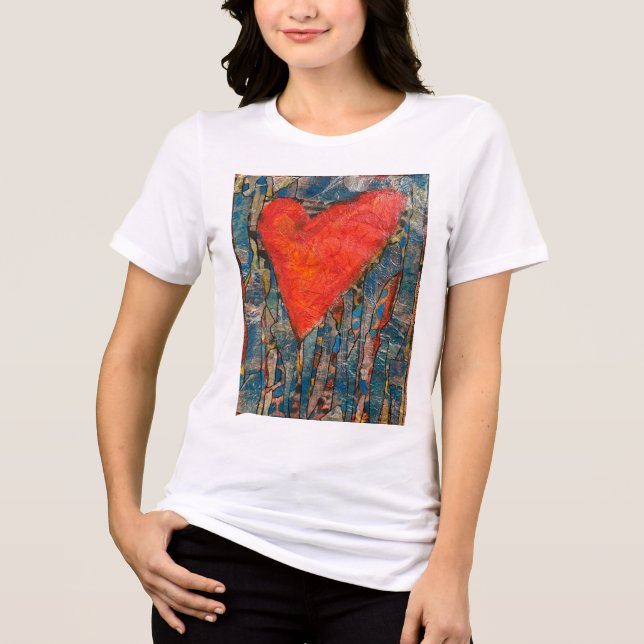 T-shirt En Tri-matière Coeur de mosaïque féminine (Recto)