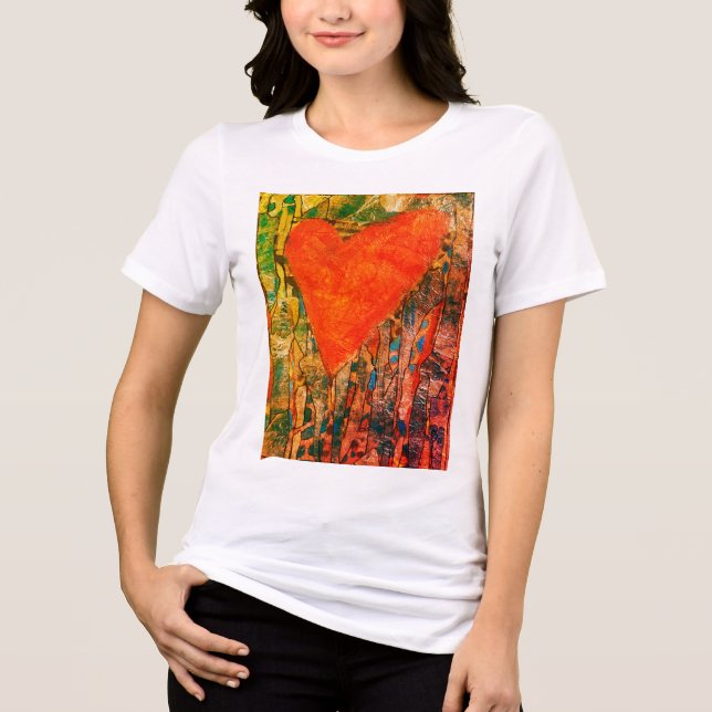 T-shirt En Tri-matière Coeur de mosaïque féminine Valentine (Recto)