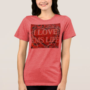 T-shirt En Tri-matière Coeur fantaisie des femmes J'aime EMS