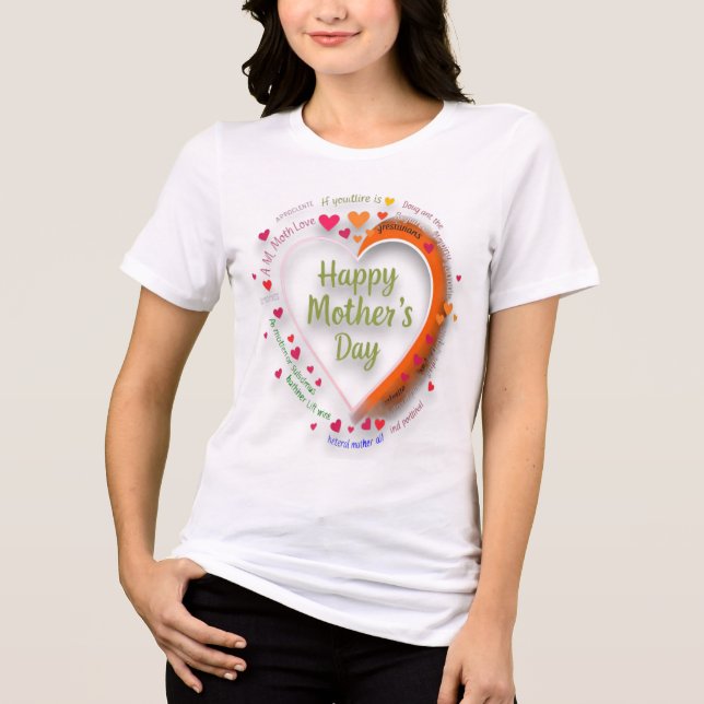 T-shirt En Tri-matière Coeur radiant - Bonne fête des mères (Recto)