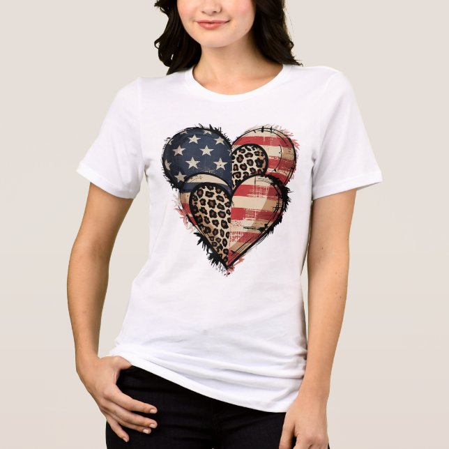 T-shirt En Tri-matière Coeur sauvage gras et patriotique (Recto)