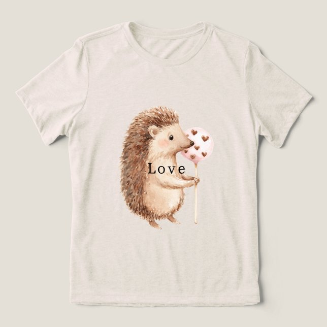 T-shirt En Tri-matière Cœurs d'amour de hérisson mignon (Design Recto)