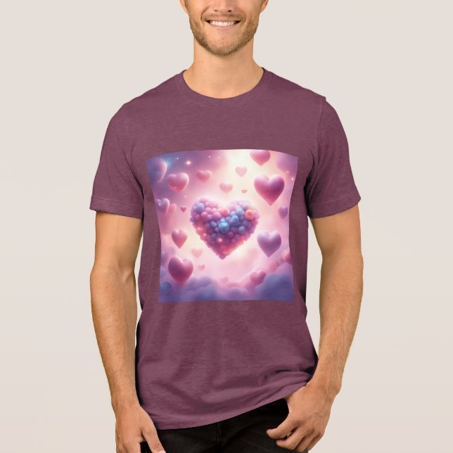 T-shirt En Tri-matière Cœurs Dans Les Nuages (Recto)