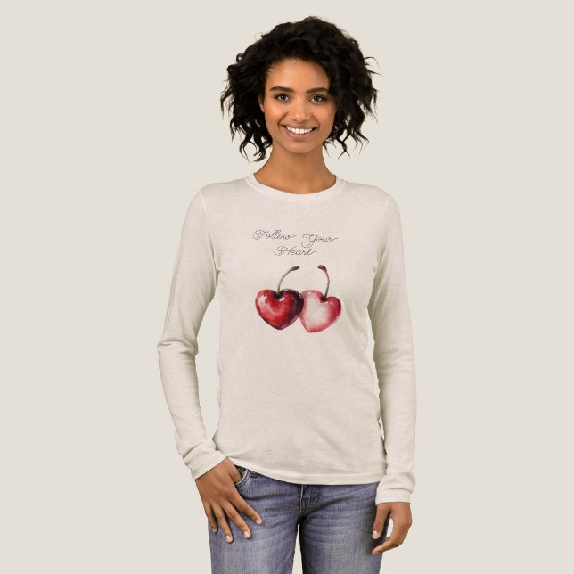 T-shirt En Tri-matière Cœurs de Cerise Rouge (Recto complet)