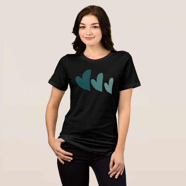 T-shirt En Tri-matière Cœurs verts (Recto plein)