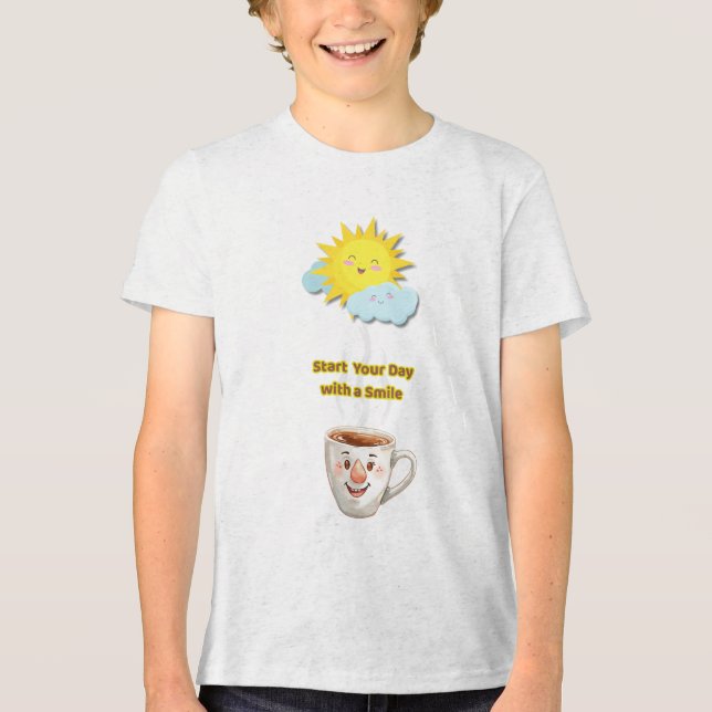 T-shirt En Tri-matière Coffee Time – Cute Smiling Cup (Recto)