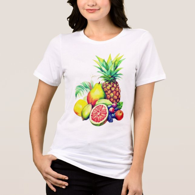 T-shirt En Tri-matière Collage de fruits tropicaux (Recto)